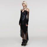 Rebel Mesh Printed Long Dress - PunkRave