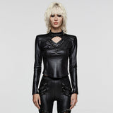 Zine Faux Leather Top PunkRave