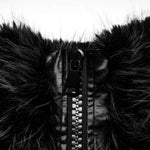 Eclipse Cropped Fur Jacket - PunkRave
