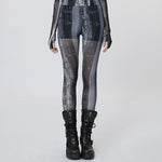 Nuclear Printed Leggings (Grey) - PunkRave