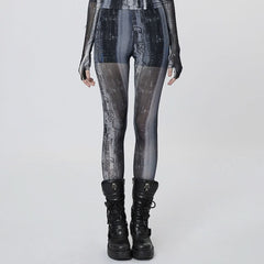 Nuclear Printed Leggings (Grey) - PunkRave