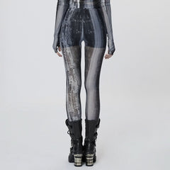 Nuclear Printed Leggings (Grey) - PunkRave
