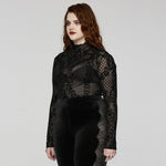 Dark Wonderland Sheer Mesh Turtleneck - PunkRave