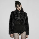 Eclipse Cropped Fur Jacket - PunkRave