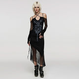Rebel Mesh Printed Long Dress - PunkRave