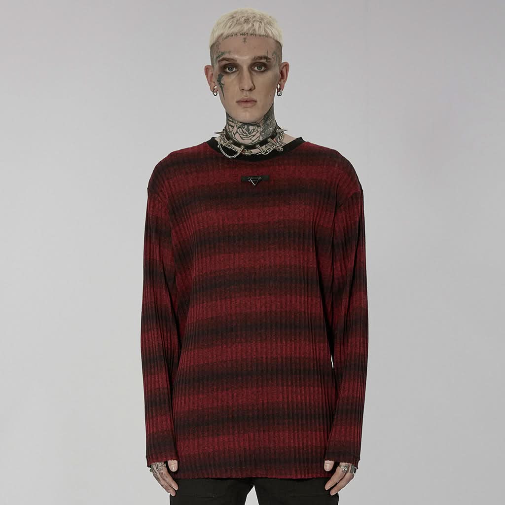 Sludge Grunge Striped Tee - PunkRave