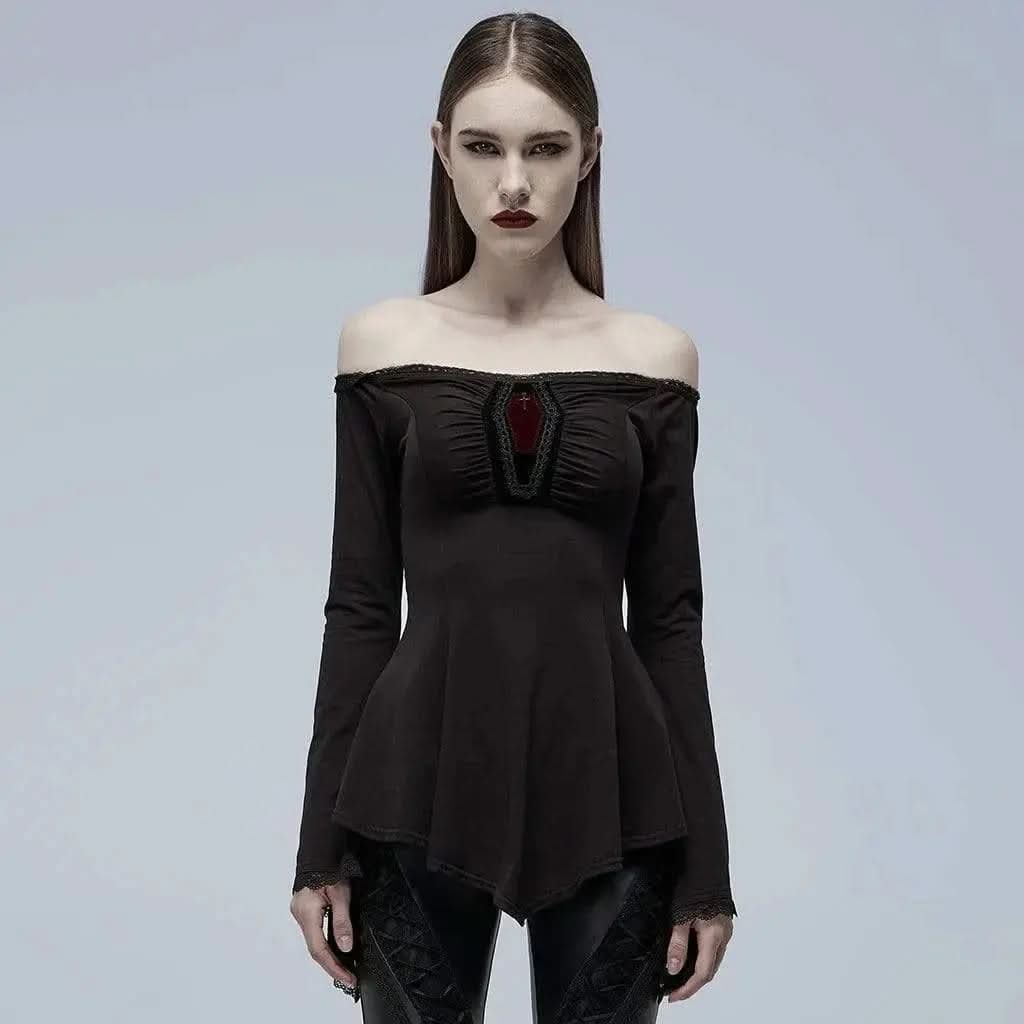 Sable Serenity - Gothic Peplum Top My Store
