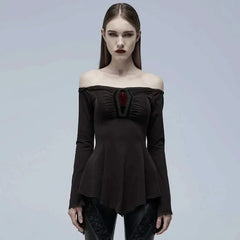 Sable Serenity - Gothic Peplum Top My Store
