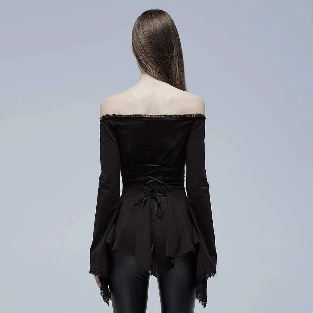Sable Serenity - Gothic Peplum Top My Store