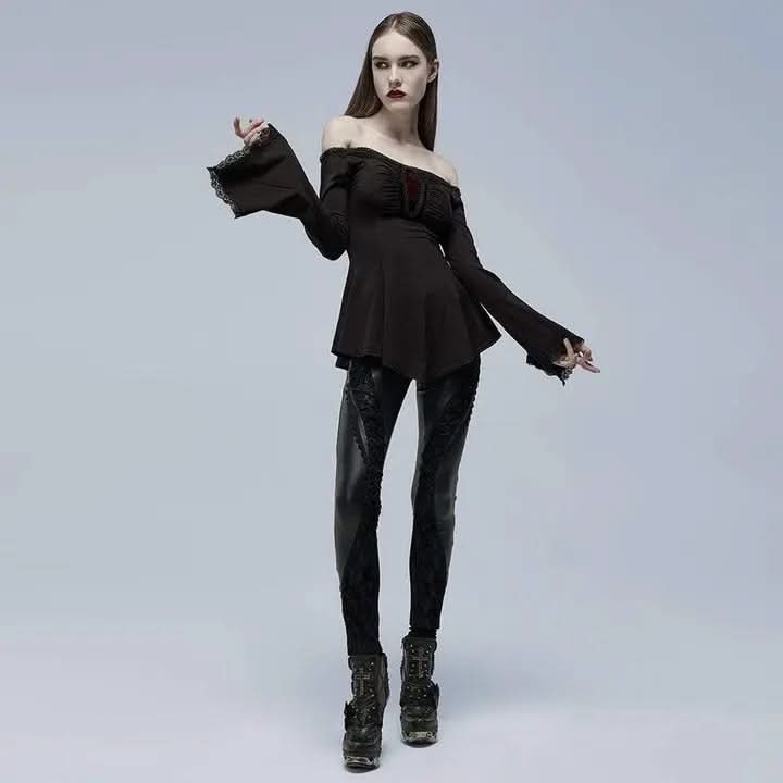 Sable Serenity - Gothic Peplum Top My Store