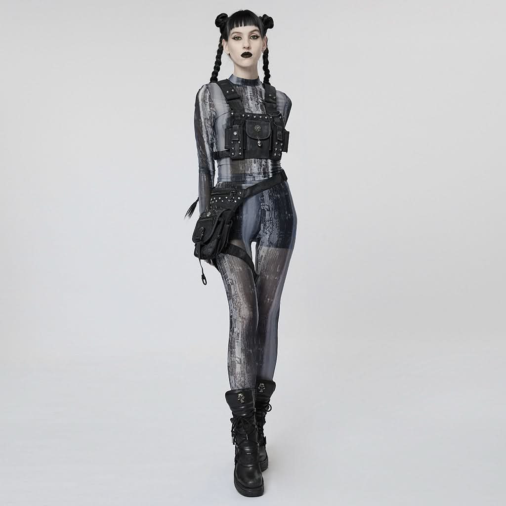 Nuclear Printed Leggings (Grey) - PunkRave