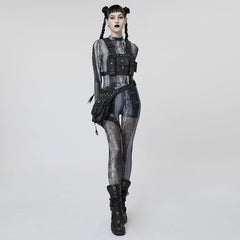 Nuclear Printed Leggings (Grey) - PunkRave