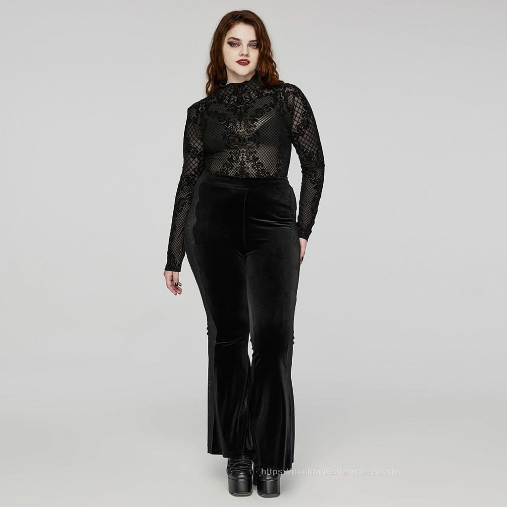 Dark Wonderland Sheer Mesh Turtleneck - PunkRave