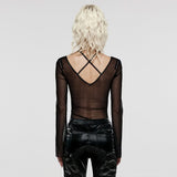 Ghostly Gala Sheer Mesh Tee - PunkRave