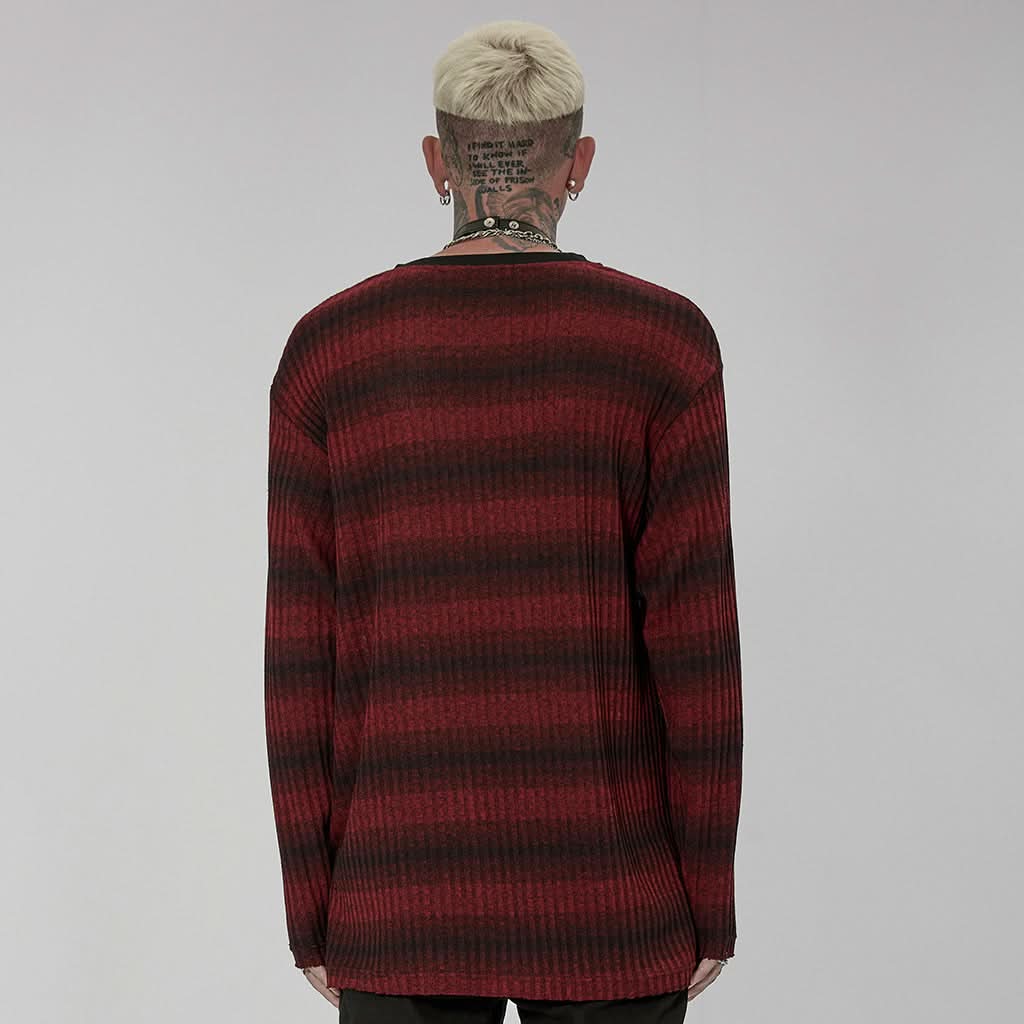 Sludge Grunge Striped Tee - PunkRave
