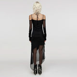 Rebel Mesh Printed Long Dress - PunkRave