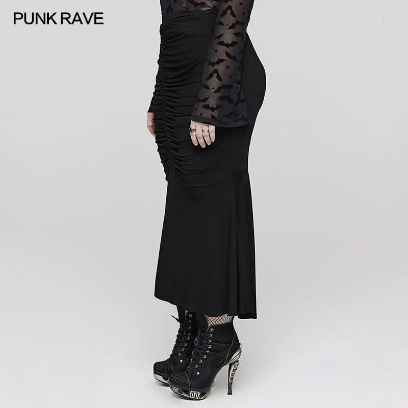 Shadow Elegance Fishtail Skirt - PunkRave