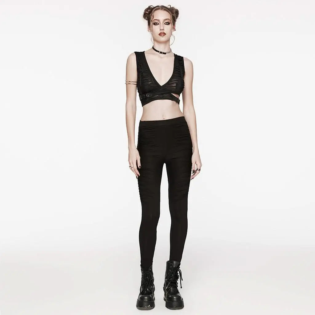 Shadowline Ruched Leggings - PunkRave