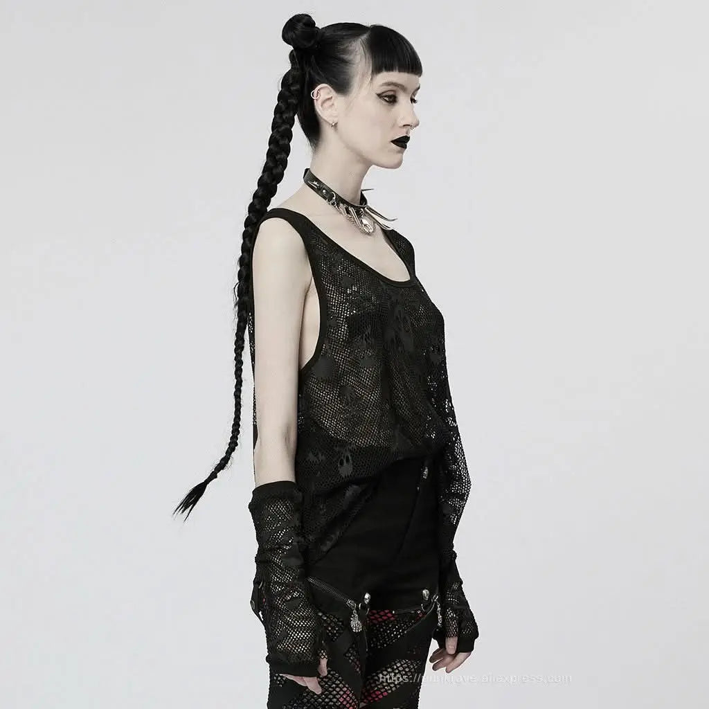 Skull Galore Tank Top - Black - PunkRave