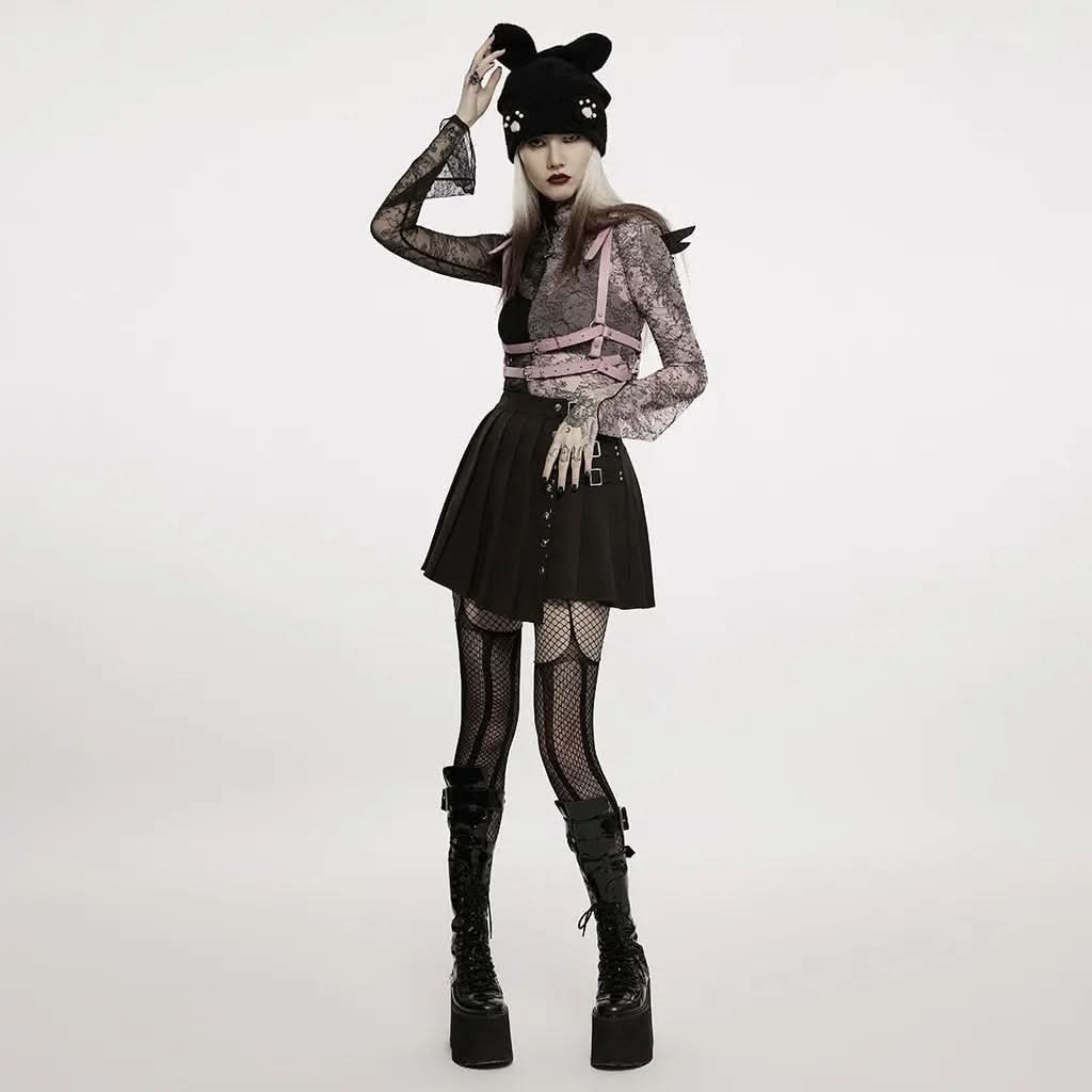 Starless Night Mesh Top - Black Pink My Store