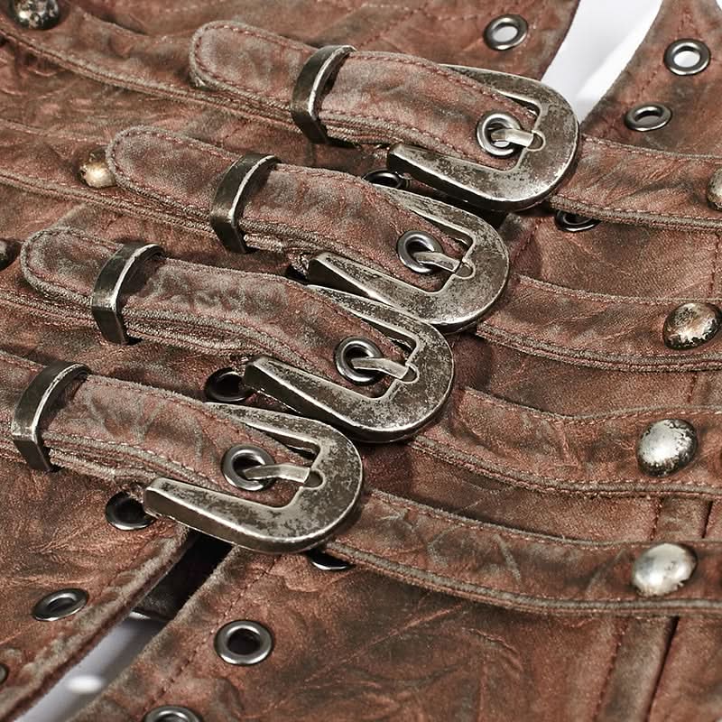Steampunk Bones Corset - Coffee