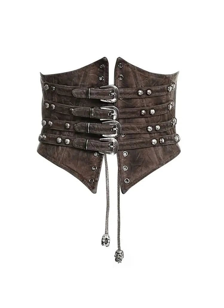 Steampunk Bones Corset - Coffee