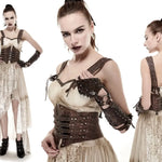 Steampunk Bones Corset - Coffee