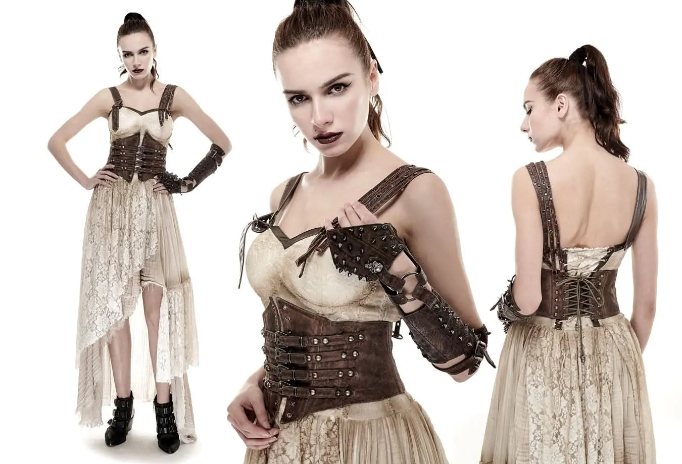 Steampunk Bones Corset - Coffee