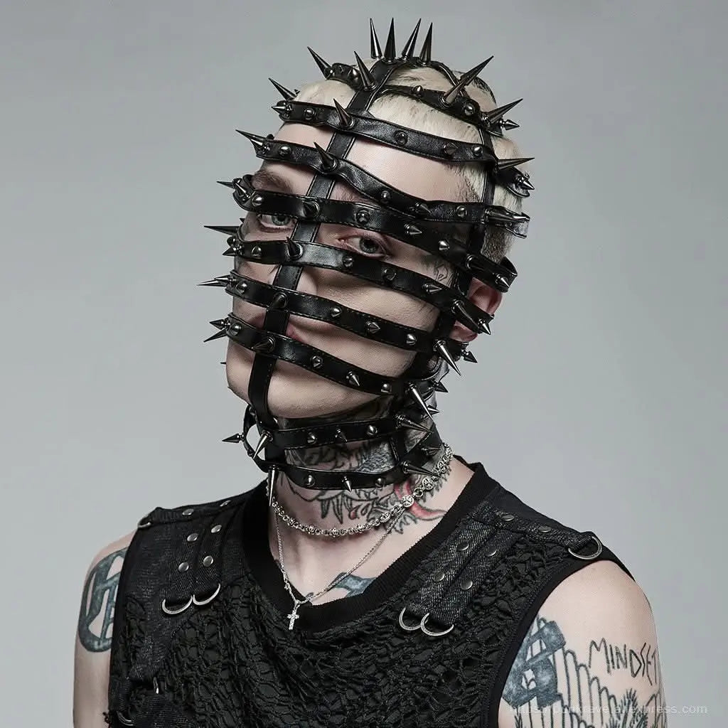 Straitjacket Supermodel Spiked Mask - PunkRave