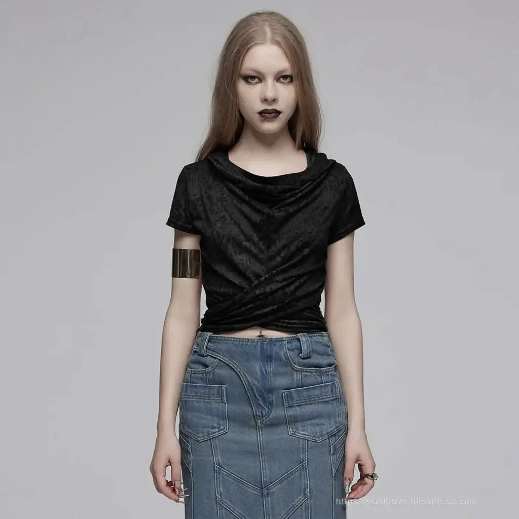 Street Rebel Cowl Neckline Tee - PunkRave