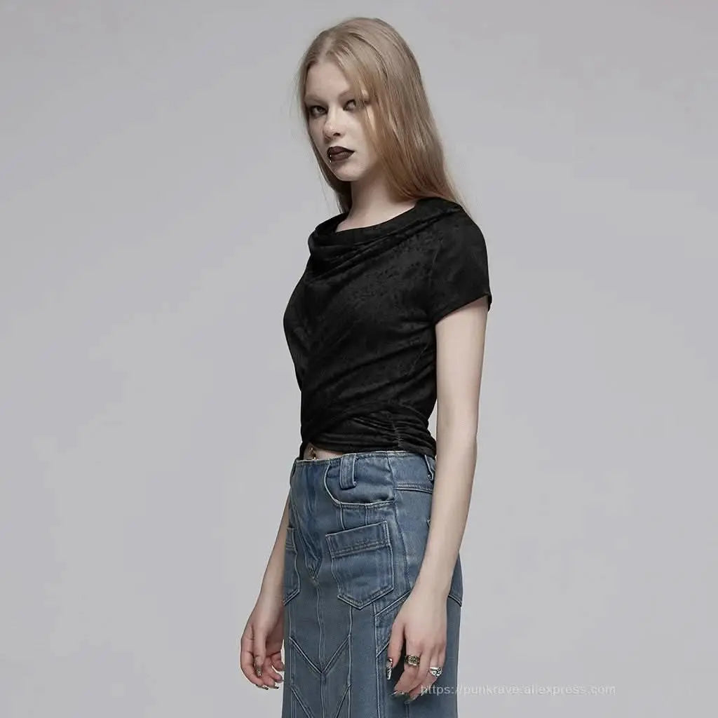Street Rebel Cowl Neckline Tee - PunkRave