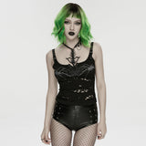 Basilisk Punk Distressed Buckle Straps Knit Vest