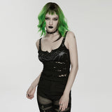 Basilisk Punk Distressed Buckle Straps Knit Vest