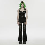 Basilisk Punk Distressed Buckle Straps Knit Vest