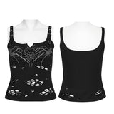 Basilisk Punk Distressed Buckle Straps Knit Vest