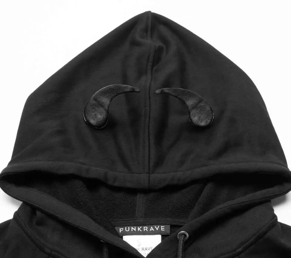 The Infernal One Crop Top With Hood - PunkRave