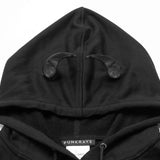 The Infernal One Crop Top With Hood - PunkRave