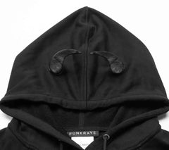 The Infernal One Crop Top With Hood - PunkRave