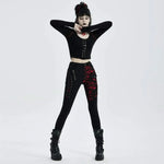 'Valkyrie' Denim Trousers (Red) - PunkRave