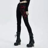 'Valkyrie' Denim Trousers (Red) - PunkRave