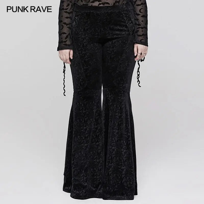 Velvet Shadow Flared Pants - PunkRave