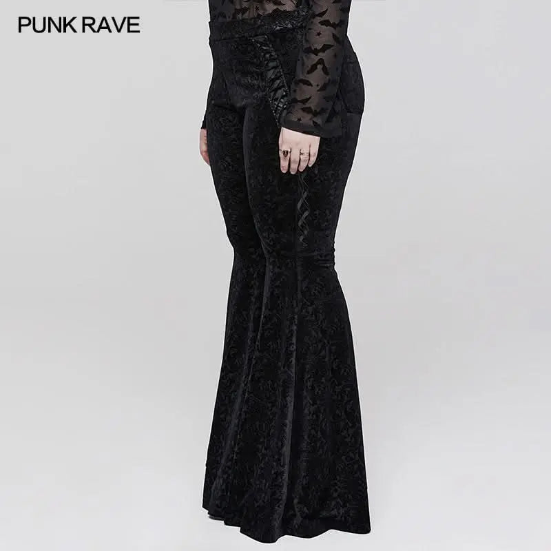 Velvet Shadow Flared Pants - PunkRave