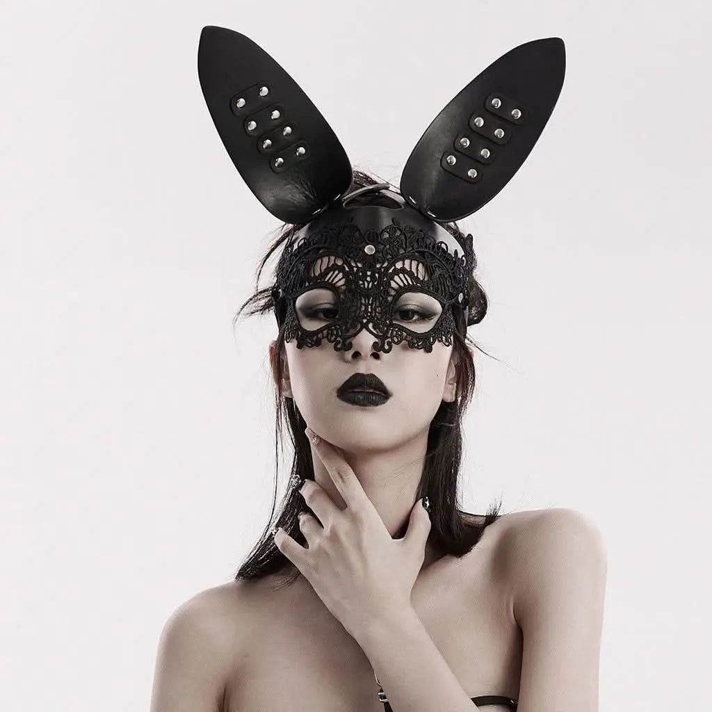 Vinyl Vamp - Gothic Mask with Bunny Ears - PunkRave