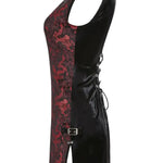 Visions Of China Mini Dress - Black & Red - PunkRave