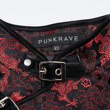 Visions Of China Mini Dress - Black & Red - PunkRave