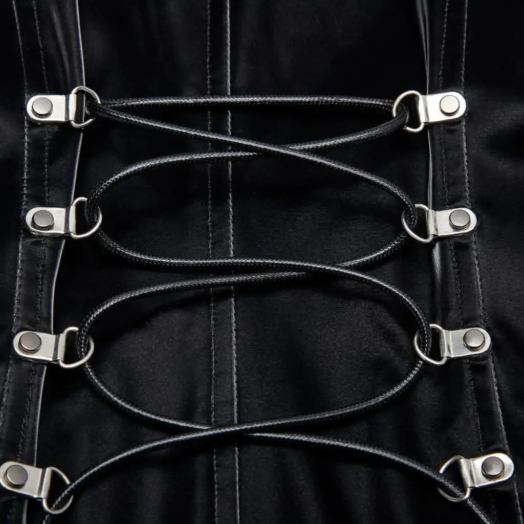Visions Of China Mini Dress - Black & Red - PunkRave