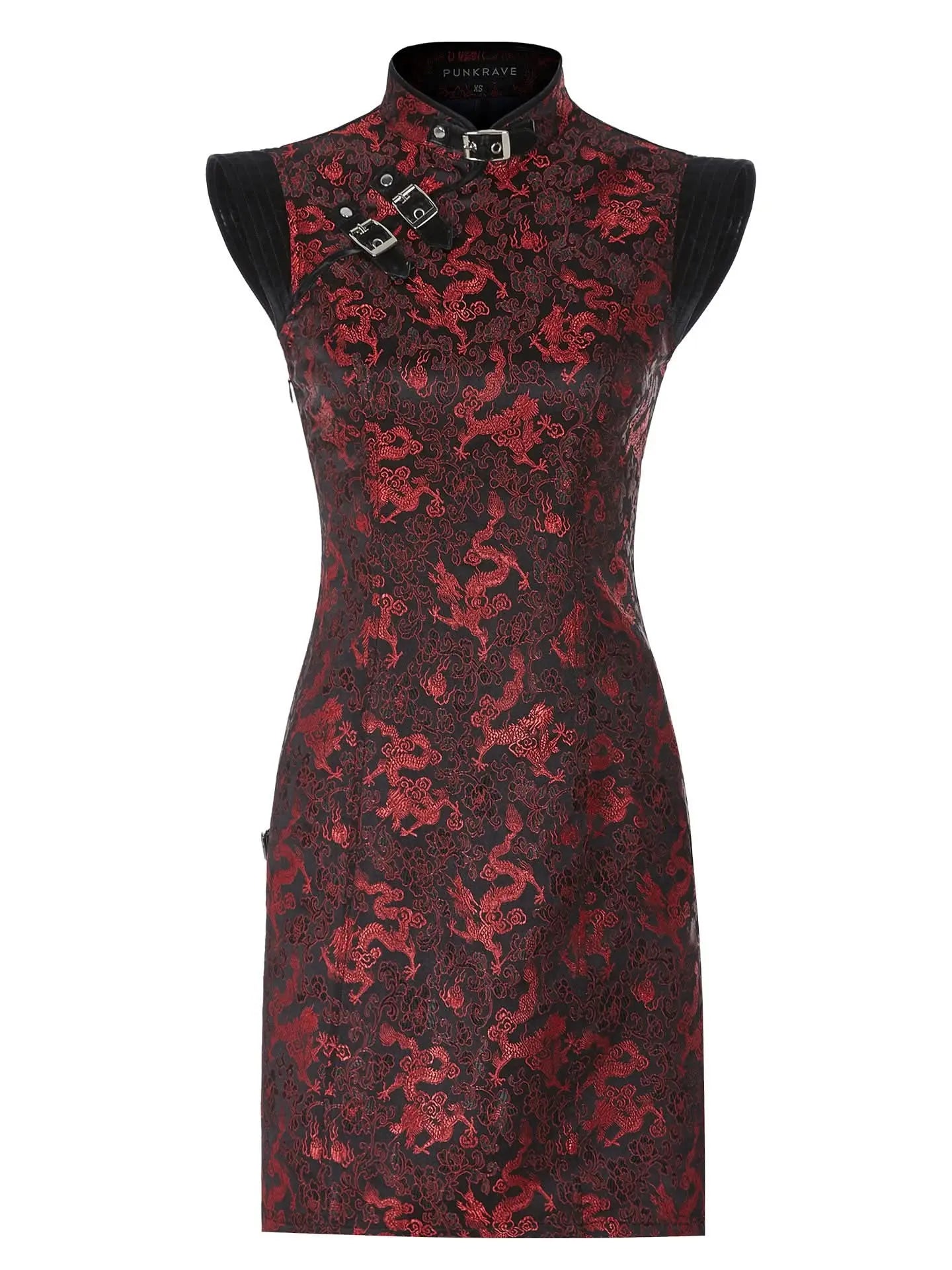 Visions Of China Mini Dress - Black & Red - PunkRave