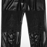 Crux Gothic Lace & Mesh Glossy Faux Leather Leggings