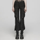 Alluvial Punk Buckle PU Details Techwear Pants