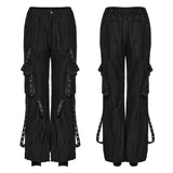 Alluvial Punk Buckle PU Details Techwear Pants